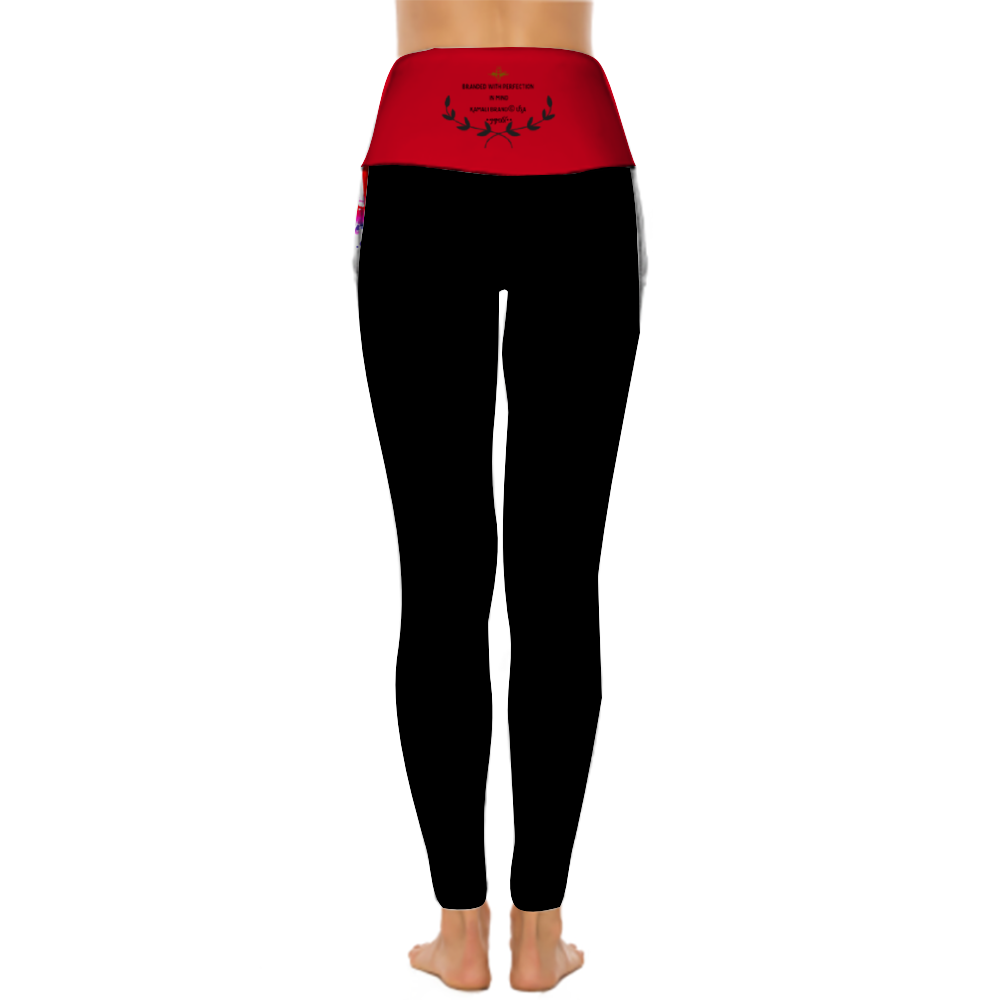 Kamali Brand© USA Custom "Spacewalker" Collection Women's All Over Printed High Waist Yoga Pants
