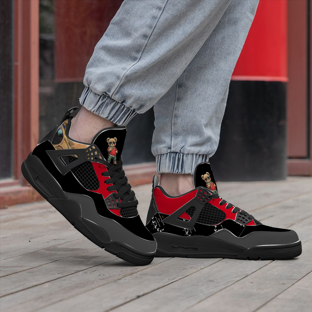 Kamali Brand© USA "Kool Teddy" Collection Air Tribute (Black) Custom Sneakers