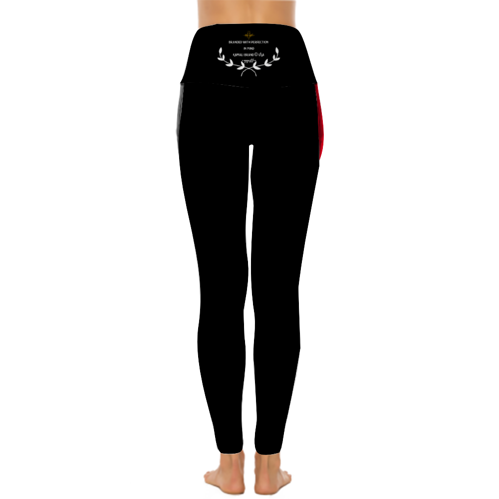 Kamali Brand © USA Custom "Kool Teddy" Collection Women's All Over Printed High Waist Yoga Skinny Pants