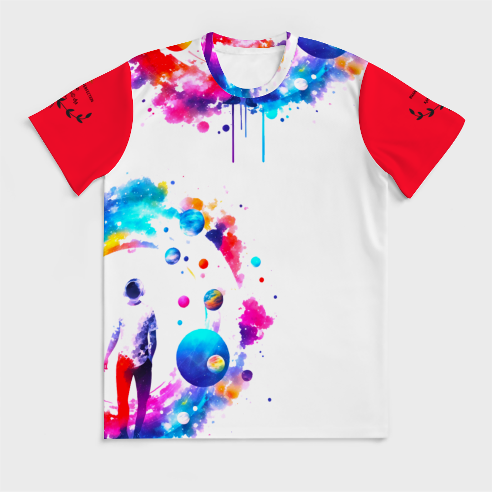 Kamali Brand © USA "Painted SpaceWalke" Custom All Print Men's Round Neck Short Sleeve T-Shirt