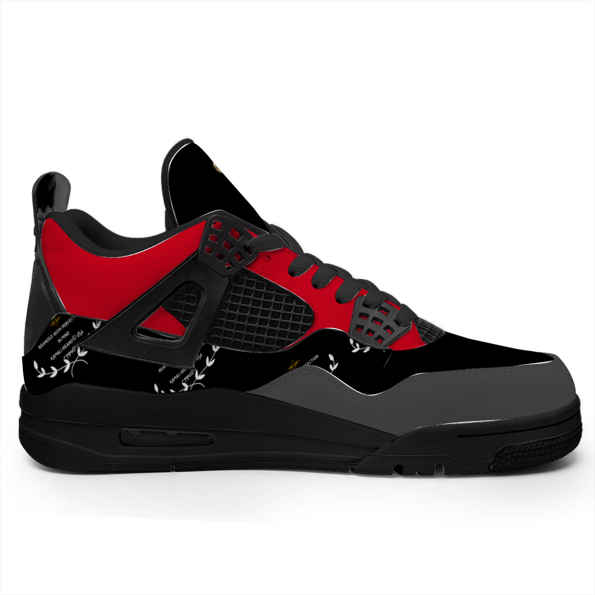 Kamali Brand© USA "Kool Teddy" Collection Air Tribute (Black) Custom Sneakers