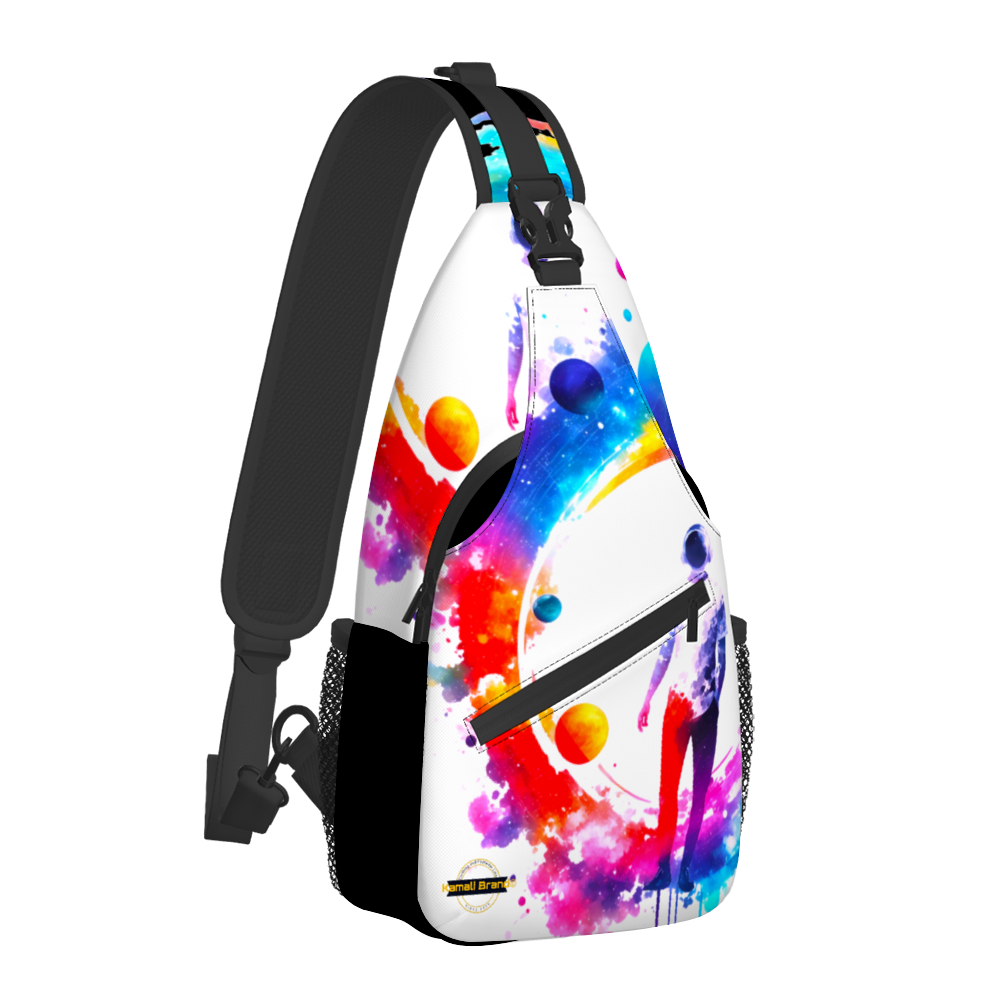 Kamali Brand © USA "Painted Spacewalk" Custom Cross-body Bag Lightweight Fashion Sling Bag