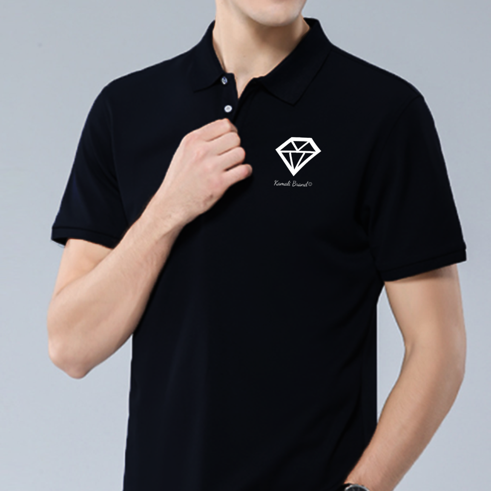 Kamali Brand © USA "On da Job- Diamond" Custom Men's Black Classic Polo Shirt