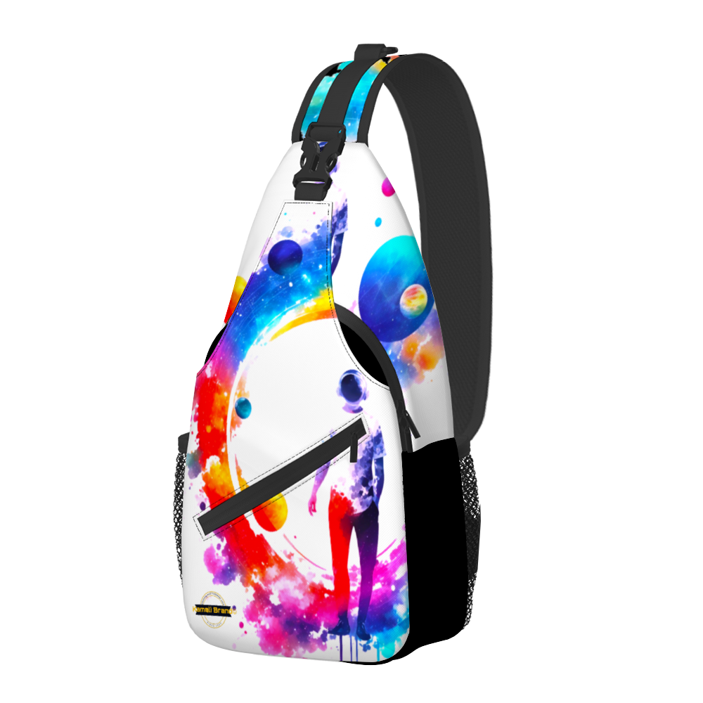 Kamali Brand © USA "Painted Spacewalk" Custom Cross-body Bag Lightweight Fashion Sling Bag