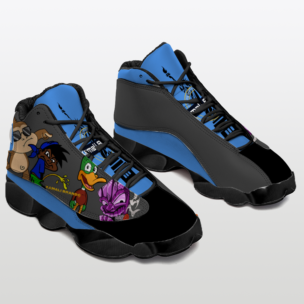 Kamali Brand © USA "Kamali Tunes" Custom Jordan Tribute Basketball Sneakers