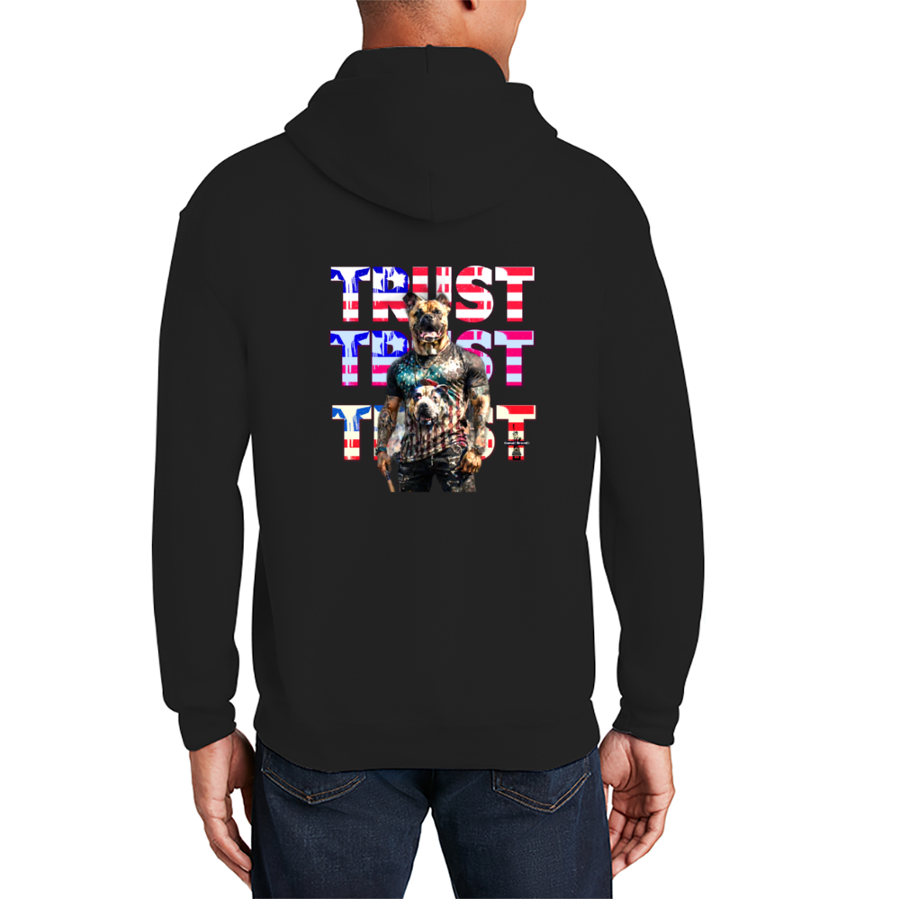 Kamali Brand© USA "Trust da Dog" Custom Hooded Sweatshirt