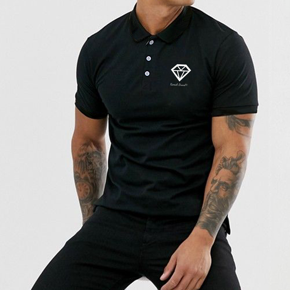 Kamali Brand © USA "On da Job- Diamond" Custom Men's Black Classic Polo Shirt