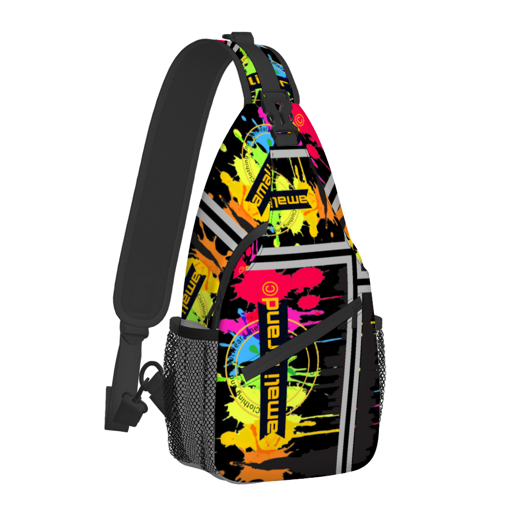 Kamali Brand © USA "All Painted" Custom Cross-body Bag Lightweight Fashion Sling Bag