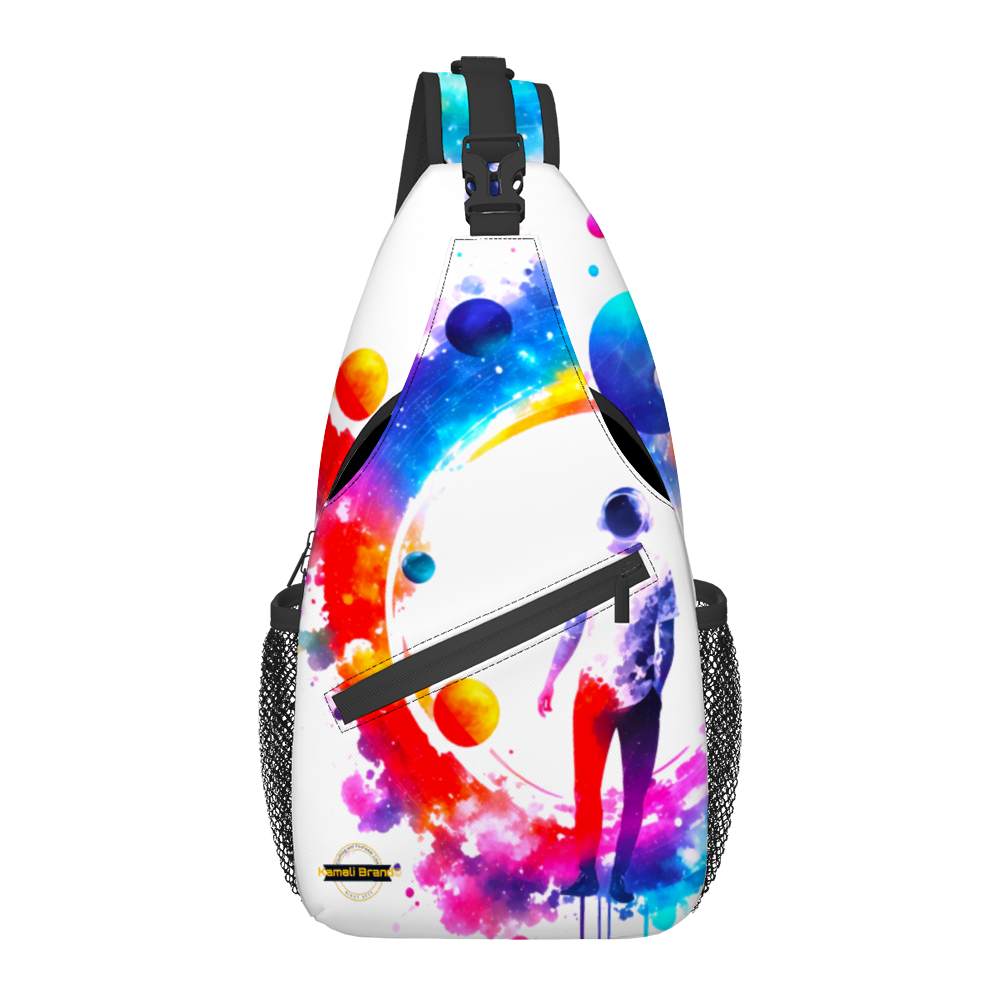 Kamali Brand © USA "Painted Spacewalk" Custom Cross-body Bag Lightweight Fashion Sling Bag