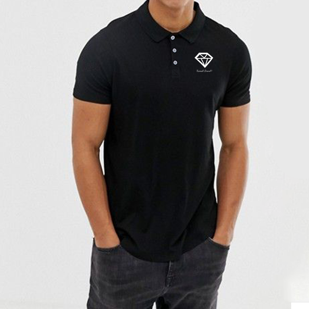 Kamali Brand © USA "On da Job- Diamond" Custom Men's Black Classic Polo Shirt